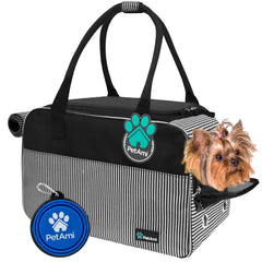PetAmi dog purse carrier under-seat fits under most airplane seats for easy travel