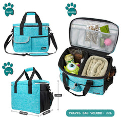 PetAmi Dog Travel Bag with food containers holds meals securely during travel.
