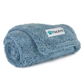 PetAmi fluffy waterproof dog blanket on sofa protecting furniture from spills
