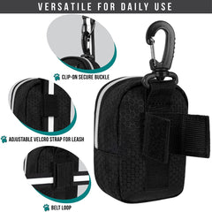 PetAmi leash pouch interior with mesh pocket divider for organizing keys and kibble