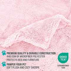 PetAmi pet blanket kennel liner waterproof in pink blush shields crates and car seats.