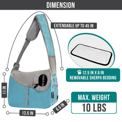 PetAmi sherpa bed removable blue close-up shows cozy, washable liner for pet comfort.