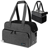 PetAmi small dog purse carrier front view with breathable mesh and cozy sherpa bed.