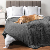 PetAmi waterproof dog blanket shows leakproof layer protecting furniture from spills during naps