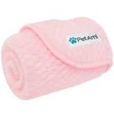 PetAmi waterproof dog blanket in pink on couch showing leakproof furniture protection