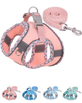 Petank Pink XXS step-in harness shows easy on-off fit