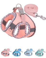 Petank Pink XXS step-in harness shows easy on-off fit