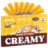 PETASTY Squeezable chicken treat tube closeup showcasing creamy puree for rewards