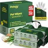 Petazy 400 dog wipes pack for quick freshening and deodorizing