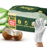 Petazy Pet Glove Wipes pack front for travel-ready cleaning.
