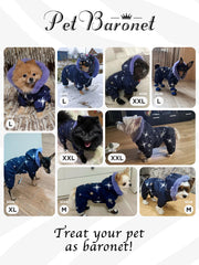 PetBaronet winter jacket hood detail offering wind protection during chilly walks