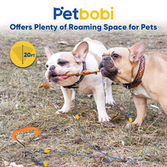 Petbobi 360-degree clip prevents tangles during activity.