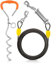 Petbobi dog tie-out cable extended 10ft for safe yard roaming.