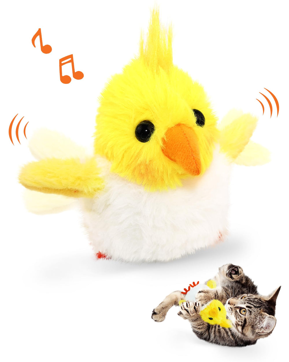 Petbobi Flapping Bird toy front view—engaging motion that sparks active playtime.