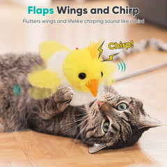 Petbobi Flapping Bird parrot shape—vibrant fluttering for interactive chasing and enrichment.