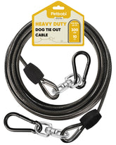 Petbobi heavy-duty dog tie-out 10ft cable for secure outdoor containment.