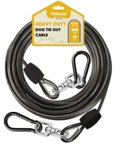 Petbobi heavy-duty tie-out 30ft cable in action for secure outdoor adventures.