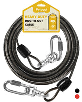 Petbobi heavy-duty dog tie-out cable 20ft in action, offers safety and freedom for large dogs