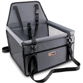 Petbobi small dog car seat front view showcases upgraded construction for safer rides.