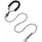 PetBonus 5 ft LED dog leash shown from top view for nighttime visibility.