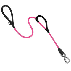 PetBonus double handle rope leash close-up showing rugged pink nylon and lockable clip for secure walks
