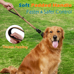 PetBonus quick-release clip on heavy duty short dog leash for one-handed use.