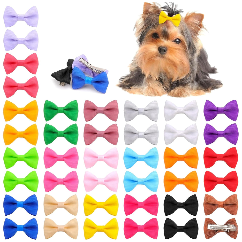 Petbuy 40pcs Christmas dog bows variety pack for festive dress-up