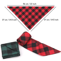 Petbuy dog bandana green grid large promotes festive outdoor wear