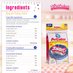 PetCakes yogurt frosting mix showcases creamy topping for dog cakes