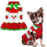 PETCARE Christmas dog dress with harness hole shown for easy outdoor walks.