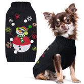 Petcare Christmas dog sweater snowman design ideal for festive photos.
