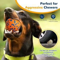 Petcare orange white tennis ball dog toy with high-visibility color for easy locating