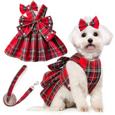 PETCARE red plaid dog dress offers stylish comfort for small dogs