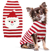 PETCARE Santa dog sweater closeup shows cozy knit warmth for festive photos