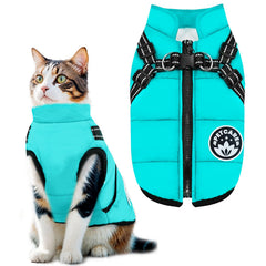 PETCARE Winter Dog Coat with Harness built-in, front view for easy daily walks.