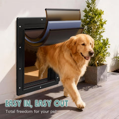 Petcoming wall dog door tunnel entry showing through-wall passage for safe pet exploration.