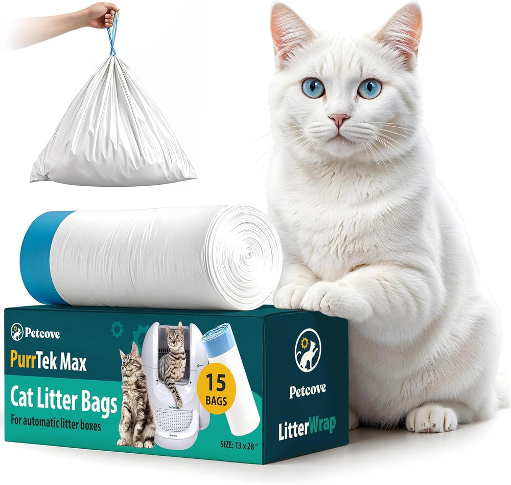 PetCove PurrTek Max liner pack front view showing precision fit for automatic litter boxes