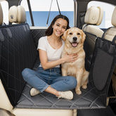 Petcozife dog car seat cover back seat extended for extra room and comfort.