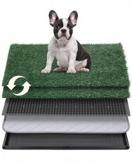Petcozife dog grass pad 30x20 tray shows soft turf for easy indoor potty