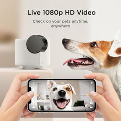 Petcube Cam 360 1080p HD video delivers clear, detailed pet viewing day or night.