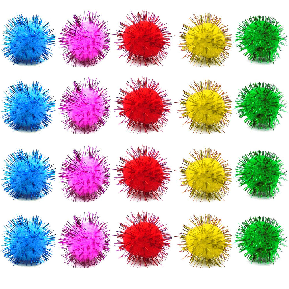 PETDCHEB sparkle balls colorful 1in — bright indoor cat toy for interactive play