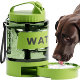 PETDOTT 77oz dog water dispenser cap closed for easy outdoor hydration.