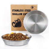 Petdream 2-pack stainless steel bowls with whisker-friendly design