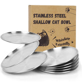 Petdream stainless steel cat bowl front view for stable feeding with 6.7-inch diameter.