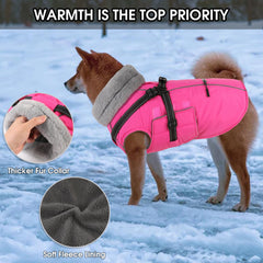 PETDSH dog coat medium waterproof with warm fleece for chilly days