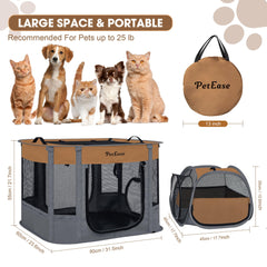 PetEase three-entrances-roll-up-curtains offer quick access for pets and owners