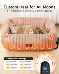 PETEMPO cat bed with plush faux fur invites cuddly lounging.