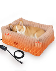 PETEMPO heated cat bed indoor brown provides reliable warmth for cozy naps.