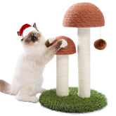 PETEPELA cat scratching post mushroom assembly with durable natural sisal for claw care