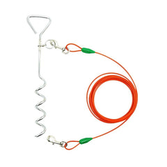 Petest 15ft tie-out cable closeup emphasizing durable steel construction.